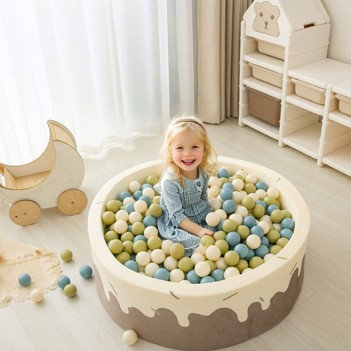 GOGOSO Pastel Plastic Play Balls Non-Phthalate Soft Toy Balls for  Ball Pit Tent Bath Decoration Indoor Outdoor , 2.2inch, Blue Green Beige,  500pcs